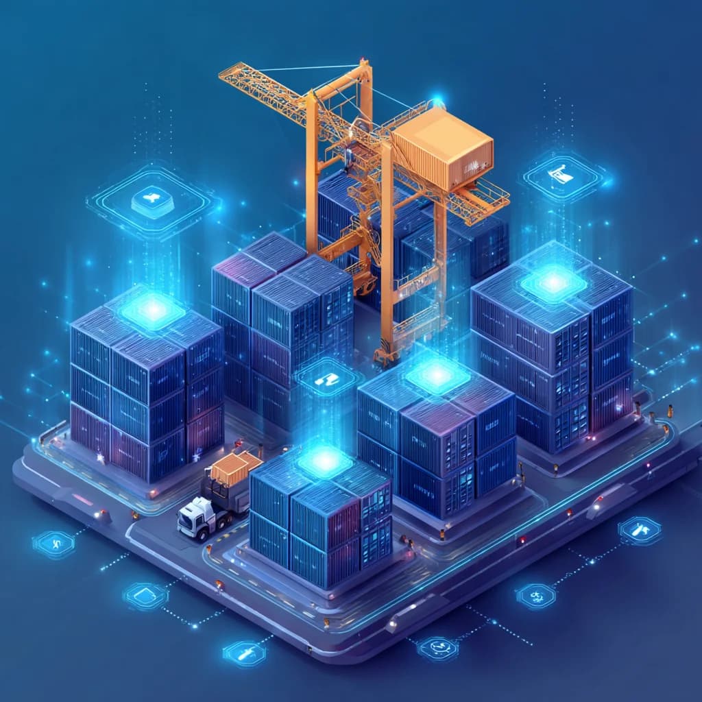 정사각형 항만 AI 일러스트 2